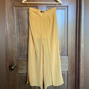 Papaya Mustard Elastic Waist Pants